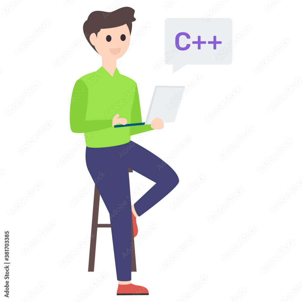 Male Programmer Vector Male Programmer Vector