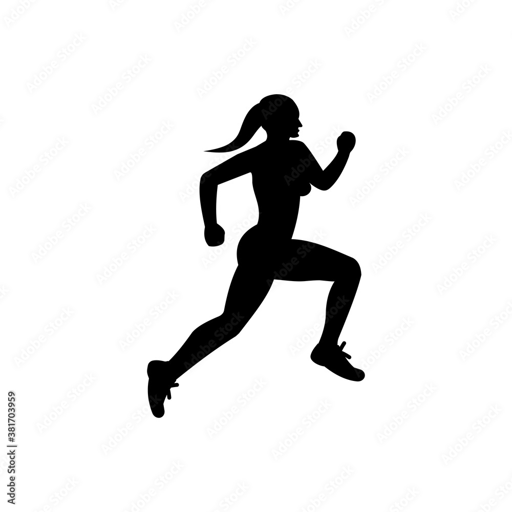 Female fitness icon (vector illustration)