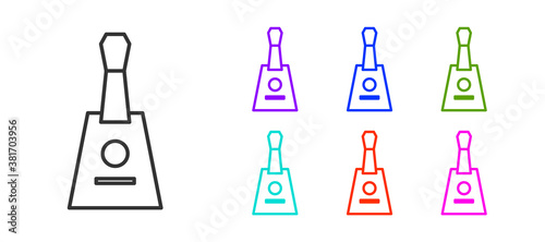 Black line Musical instrument balalaika icon isolated on white background. Set icons colorful. Vector.