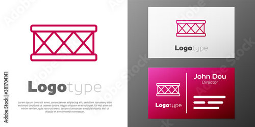 Logotype line Drum icon isolated on white background. Music sign. Musical instrument symbol. Logo design template element. Vector.