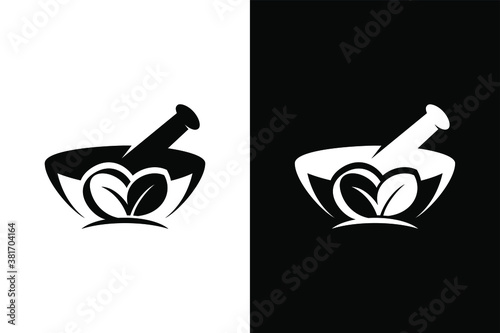 Pharmacy mortar concept. Very suitable in various business purposes, also for icon, symbol, logo and many more.