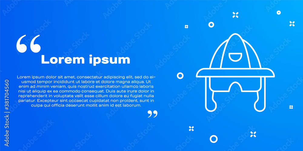White line Firefighter helmet or fireman hat icon isolated on blue background. Vector. White line Firefighter helmet or fireman hat icon isolated on blue background. Vector.