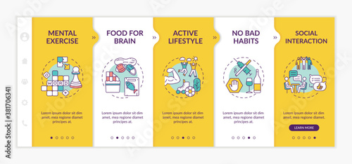 Health care onboarding vector template. No bad habits. Social interaction. Healthy eating and living. Responsive mobile website with icons. Webpage walkthrough step screens. RGB color concept