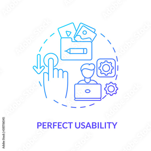 Perfect usability concept icon. App feature idea thin line illustration. Mobile app development. Error-free. Interface design. Easy system interface. Vector isolated outline RGB color drawing