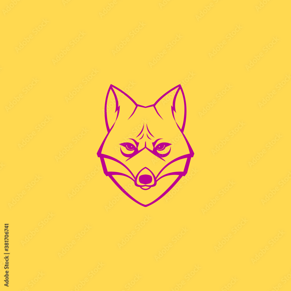Fototapeta premium Simple fox Face logo design template