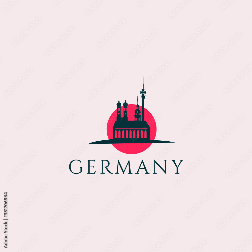 Naklejka premium Vector illustration city of munich in germany