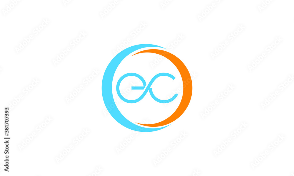 Obraz premium Initial Monogram Letter E C Logo Design Vector Template. Graphic Alphabet Symbol for Corporate Business Identity