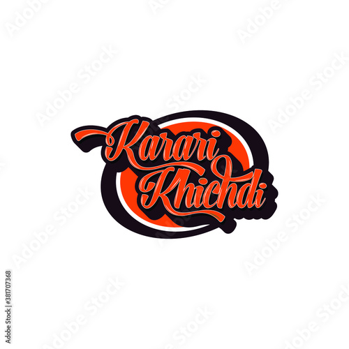 Karari Khichdi Typography Mascot logo design template photo