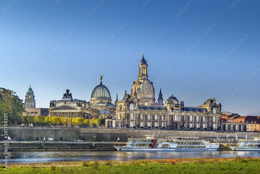 View of Bruhl Terrace, Dresden, Germany