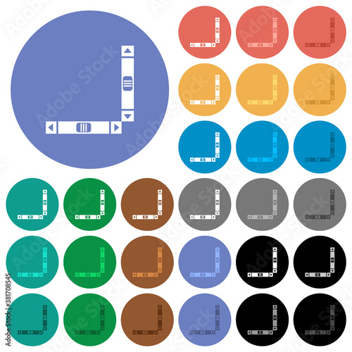 Vertical and horizontal scroll bars round flat multi colored icons