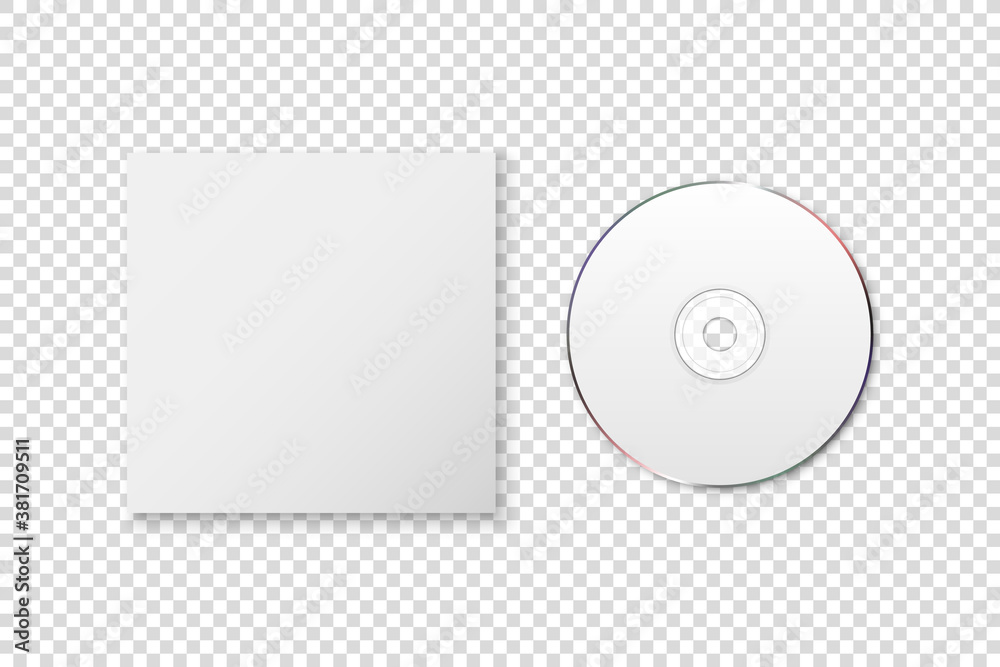 Vector 3d Realistic White CD, DVD with Paper Cover Box Set Closeup ...