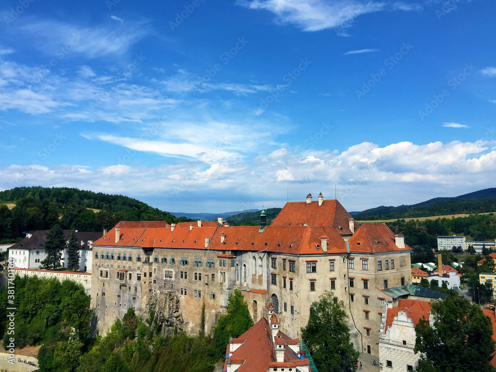 view of Cesky Krumlov castle in Czech Republic