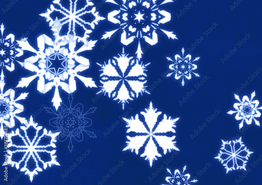 クリスマスにも使える雪の結晶のイメージの背景素材