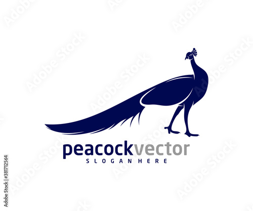Peacock logo design vector template, Peacock bird illustration
