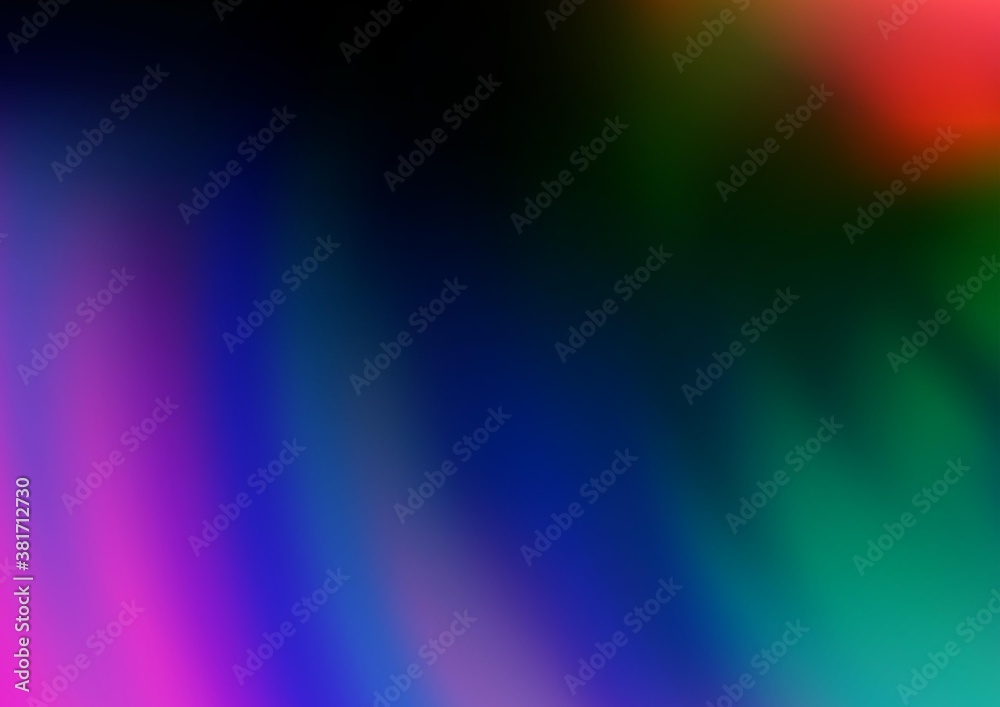 Dark Multicolor, Rainbow vector template with bent ribbons. Glitter abstract illustration with wry lines. The elegant pattern for brand book.