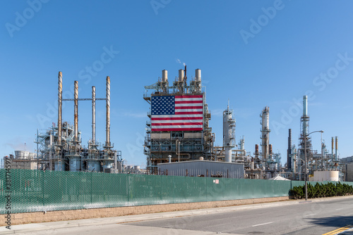 Street view of Marathon Petroleum in Long Beach, California photo