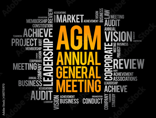 AGM - Annual General Meeting acronym word cloud, business concept background