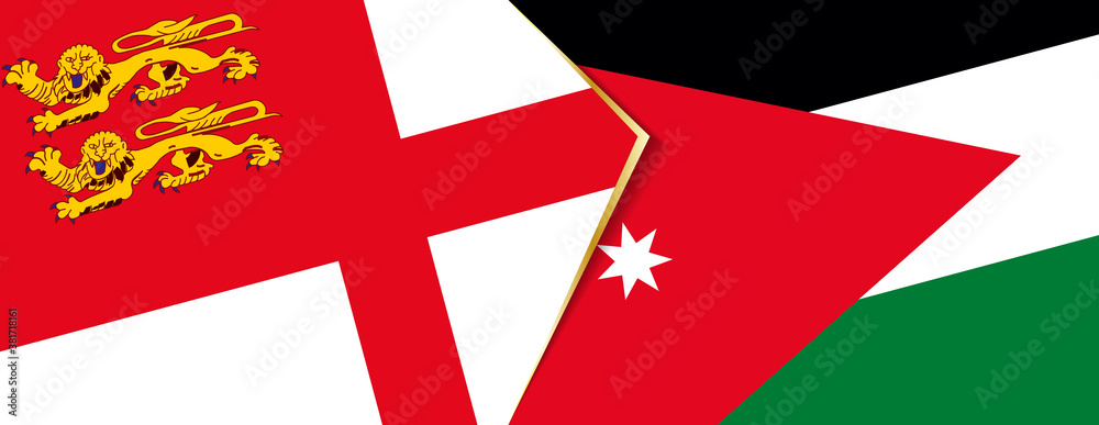 Sark and Jordan flags, two vector flags. Sark and Jordan flags, two vector flags.
