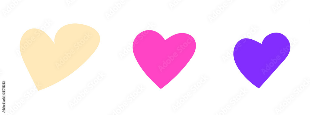 Set of handrawn heart love collection. Hand drawn hearts