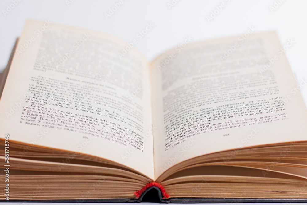 Open book on a white background. close up Open book on a white background. close up
