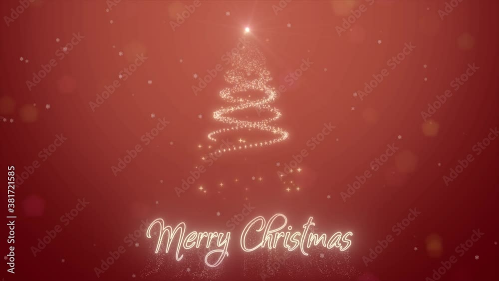 Merry christmas 2021 neon animation, feliz navidad on spanish, 3d motion design for new year holidays, sparkles background