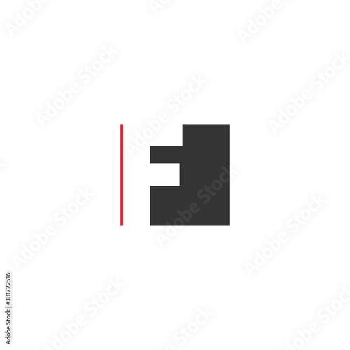 Letter F on square design