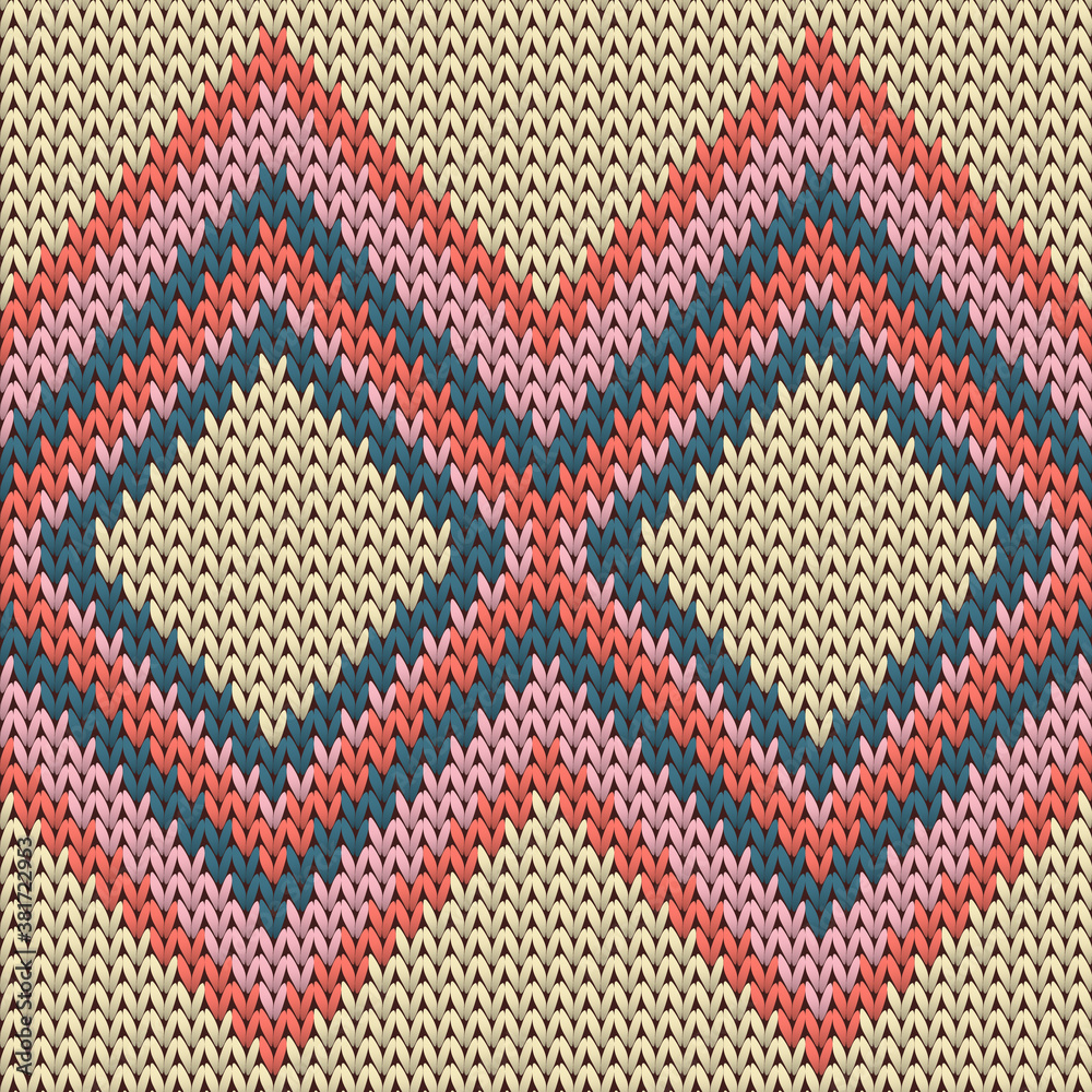 Handicraft rhombus argyle knitted texture 