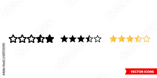 Rating icon of 3 types color, black and white, outline. Isolated vector sign symbol.