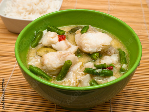 Thai green fish curry