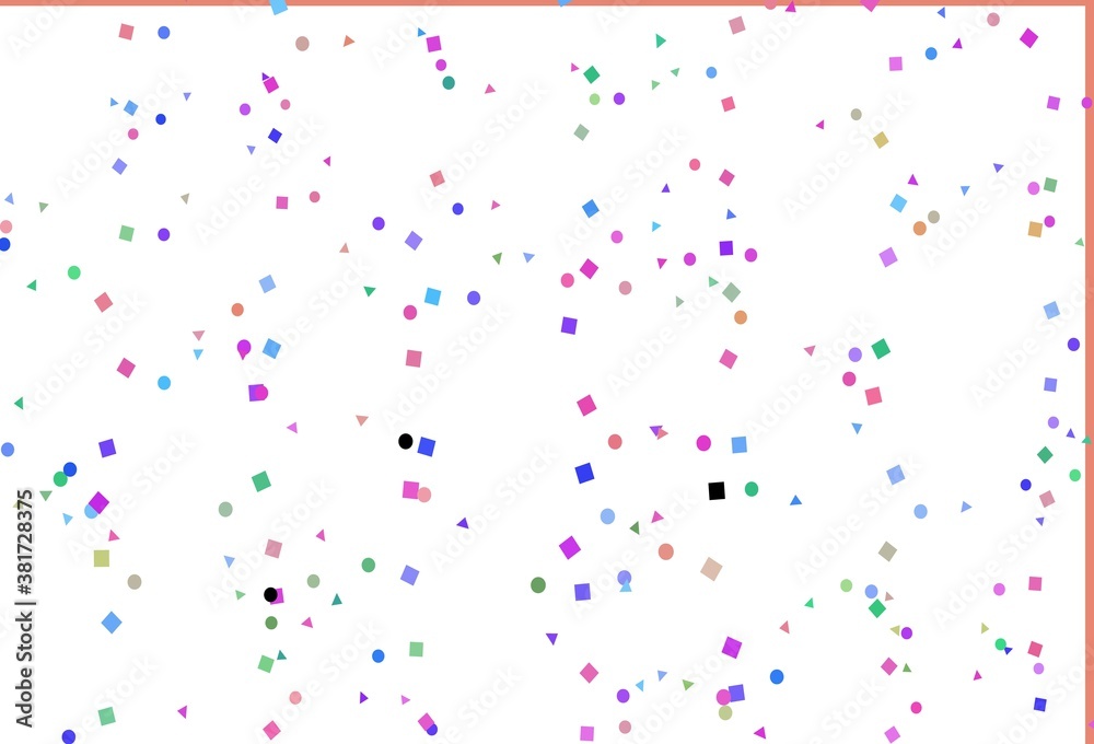 Light Multicolor, Rainbow vector pattern in polygonal style with circles.