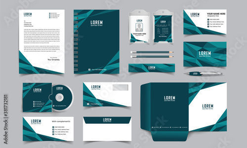 corporate identity template with digital elements. Vector company style for brand book and guideline.