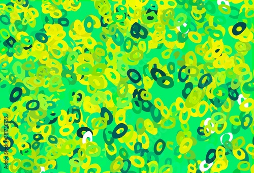 Light Green  Yellow vector cover with spots.