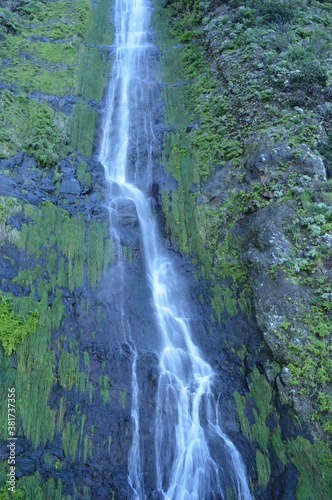 The stunning coastline and dramatic mountain landscape on the Island of Madeira in Portugal