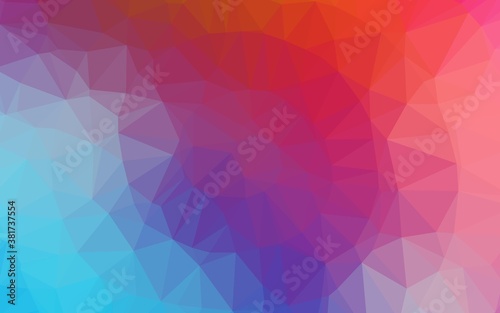 Light Blue, Red vector shining triangular background. A vague abstract illustration with gradient. Template for your brand book.