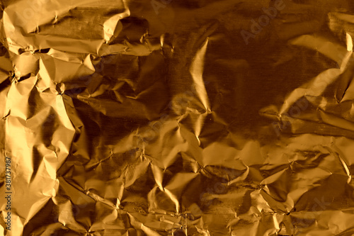 Golden metallic paper, wrinkled texture background, high detailed