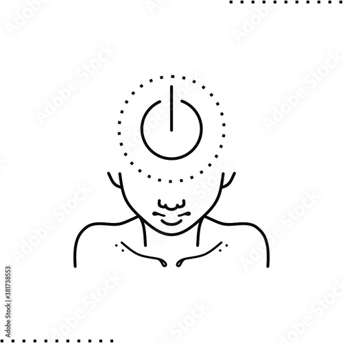 Restart, reset mindset vector icon in outlines