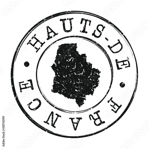 Nord-Pas-de-Calais, France Stamp Postal. A Map Silhouette Seal. Passport Round Design. Vector Icon Design Retro Travel.