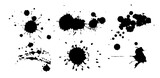 Set of Grunge Design Elements. Black blots. Brush Strokes. Vector illustration