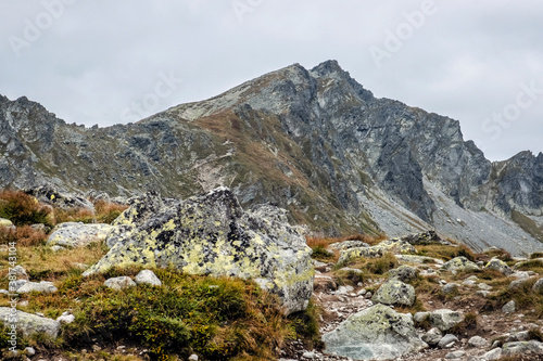 Koprovsky peak from Mengusovska valley, High Tatras mountains, Slovakia, hiking theme