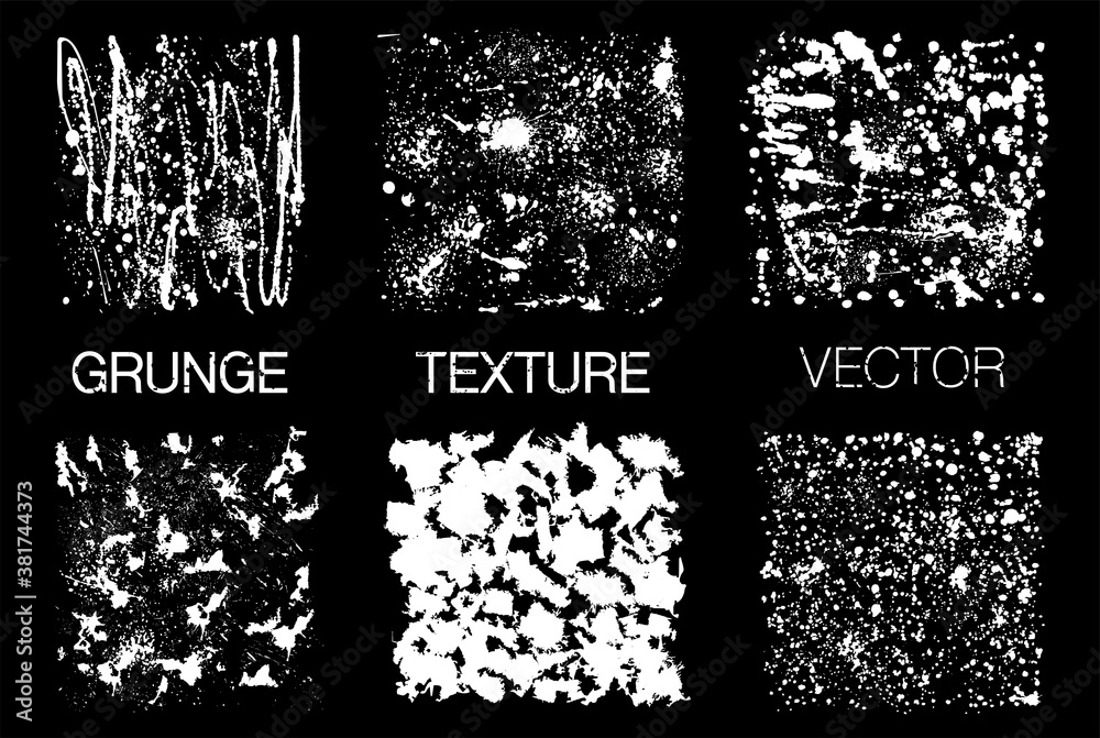 Set of grunge textures. Vector overlay textures. Different paint ...