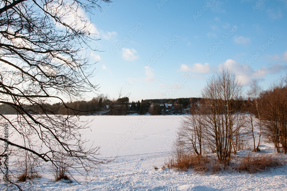 Obraz premium lake in winter
