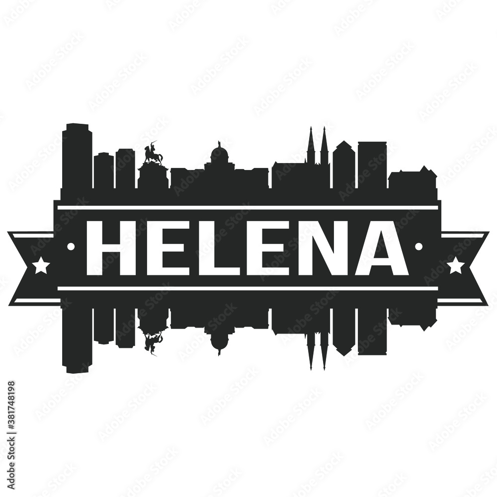 Helena Skyline Silhouette Design City Vector Art Logo.