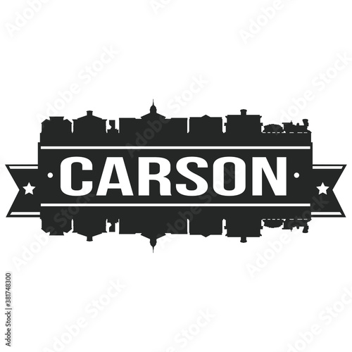 Carson Skyline Silhouette Design City Vector Art Logo.