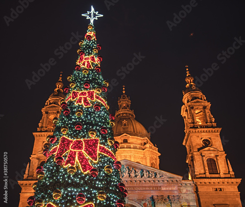 The St. Stephen Basilica in Christmas