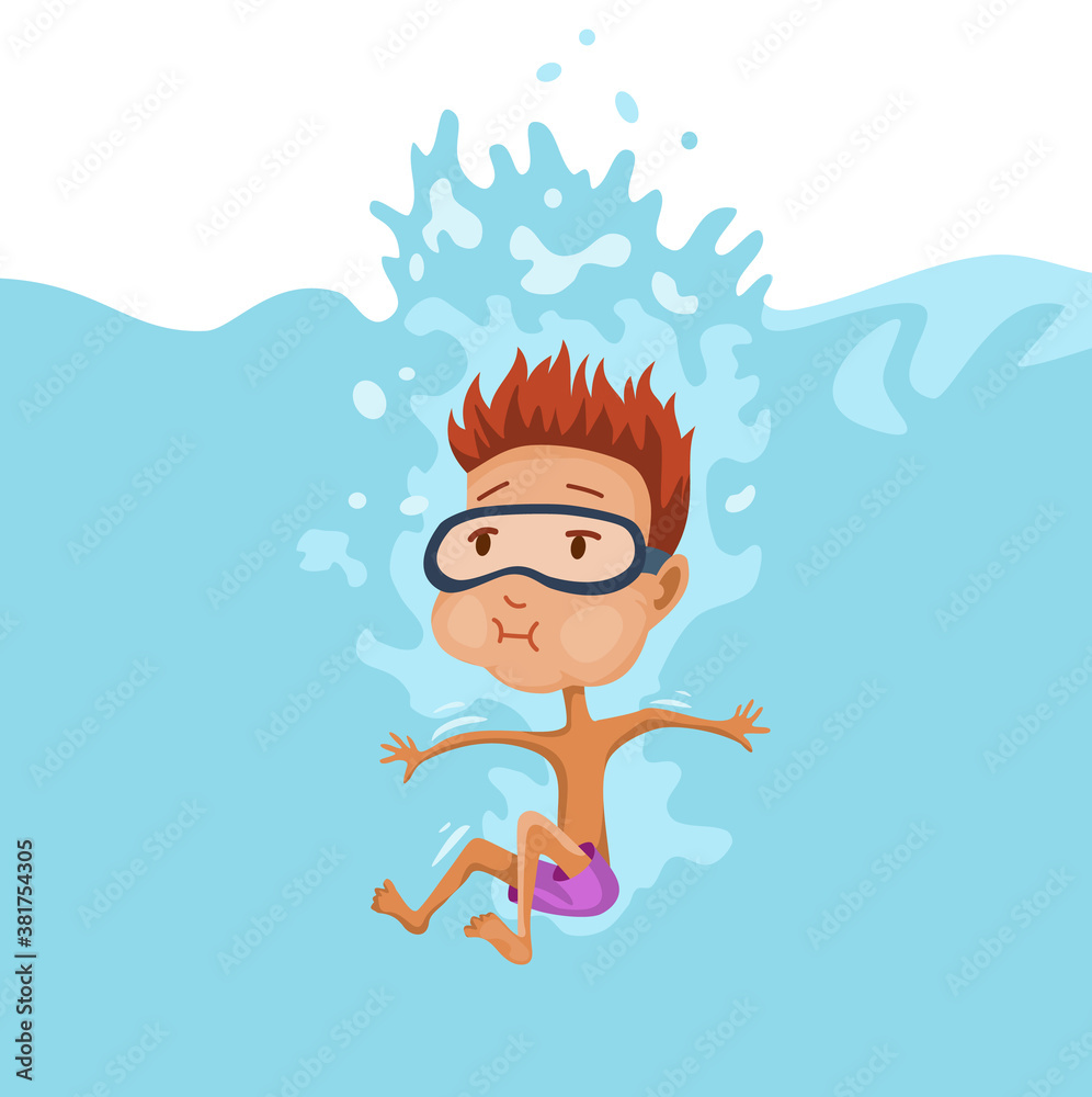 Children swimming in pool. Cheerful and active little boy swimming in pool. Boy in swimwear are swimming in a children pool. Underwater view Children swimming in pool. Cheerful and active little boy swimming in pool. Boy in swimwear are swimming in a children pool. Underwater view