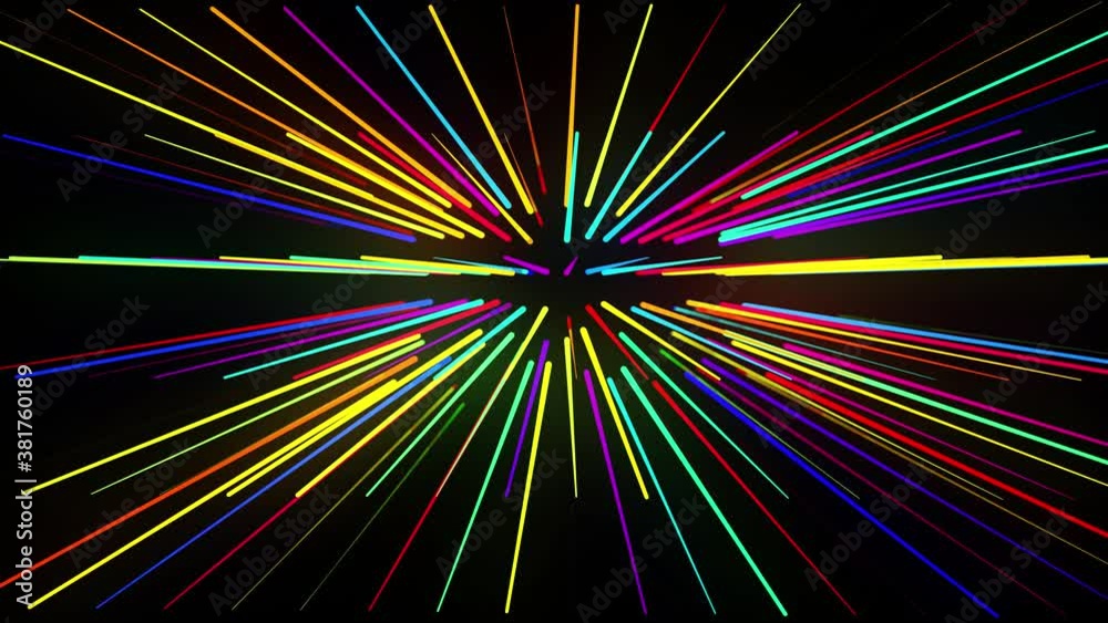 abstract 3d loop background with glowing particles lined up in a row in ...
