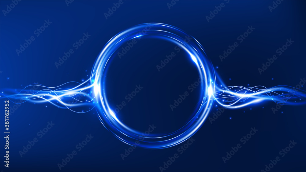 Energy flow. Magic frame. Light effect. Vector illustration
