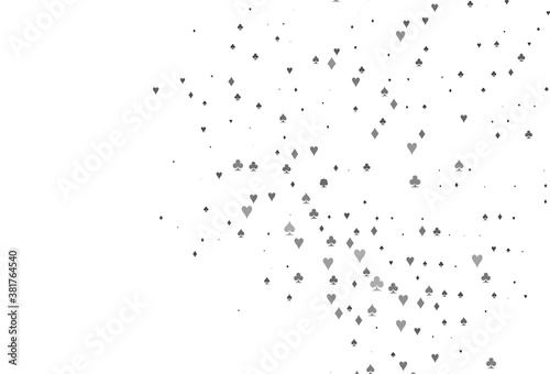 Light Silver  Gray vector pattern with symbol of cards.