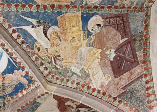 Canvastavla San Marco evangelista; affresco nella cappella cimiteriale di San Michele a Tesi