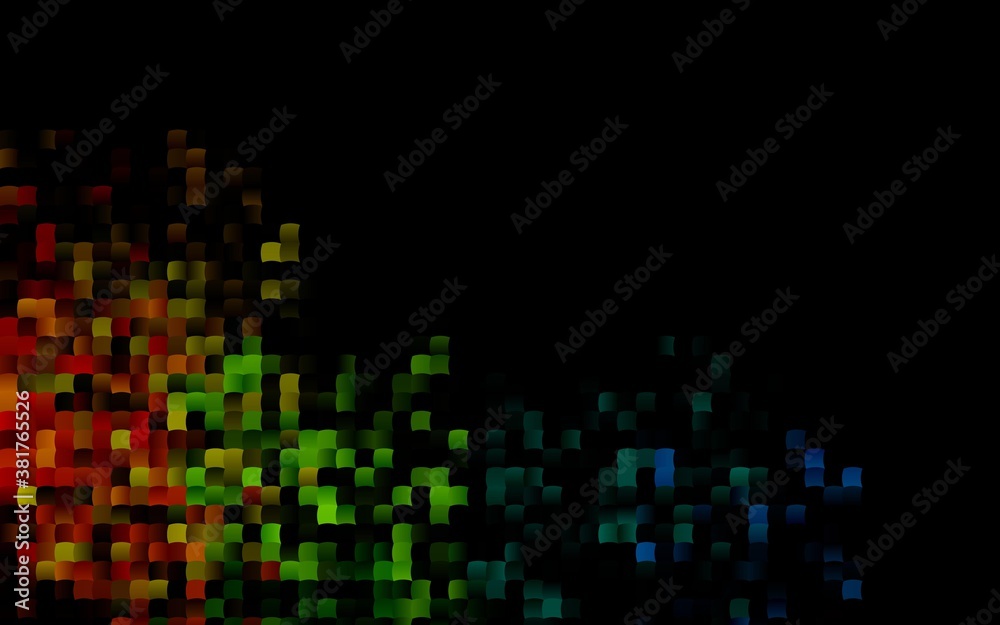 Dark Multicolor, Rainbow vector backdrop with rectangles, squares. Decorative design in abstract style with rectangles. Pattern for commercials.